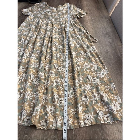 Oh! Mamma 90s green & beige floral maxi dress - Picture 7 of 7